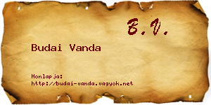 Budai Vanda névjegykártya